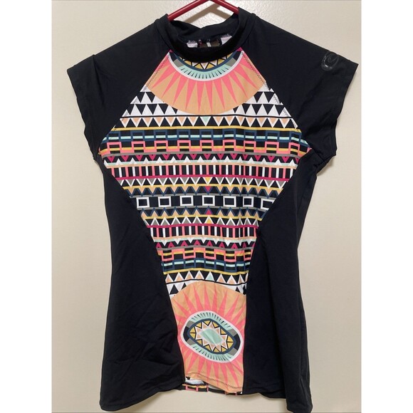 Ripcurl Rash Guard Vibrant Bohemian Abstract Graphic Women’s Size Small - Picture 1 of 7